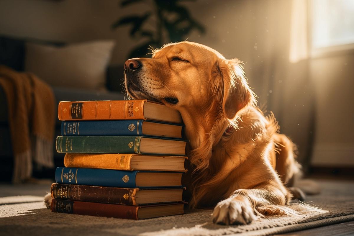 Erfahrene Tierpfleger lachen: Immer mehr Hunde genießen Bücherstapel als Kopfkissen